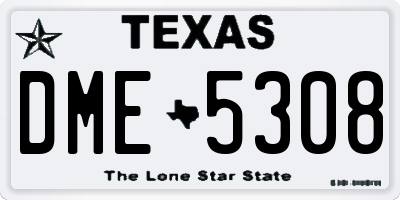 TX license plate DME5308
