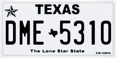TX license plate DME5310