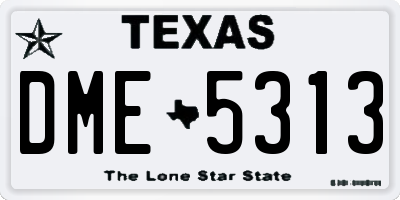 TX license plate DME5313