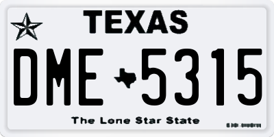 TX license plate DME5315