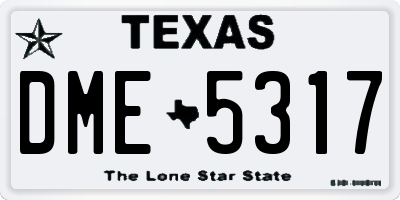 TX license plate DME5317