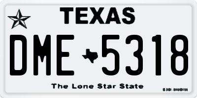 TX license plate DME5318