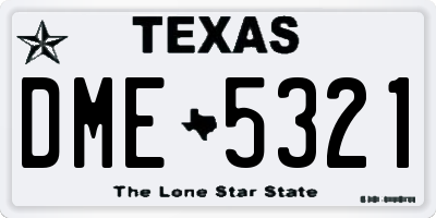TX license plate DME5321