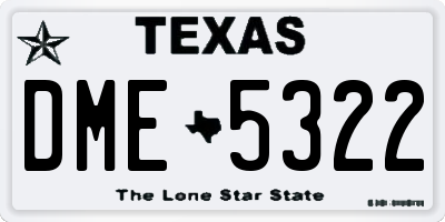 TX license plate DME5322