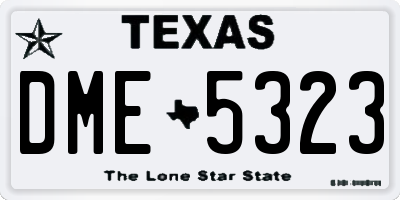 TX license plate DME5323