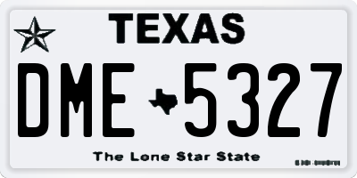 TX license plate DME5327
