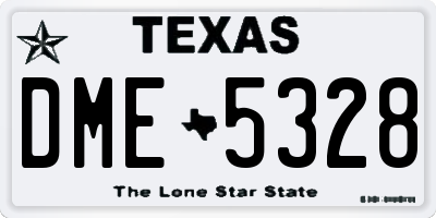 TX license plate DME5328