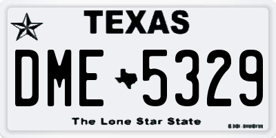 TX license plate DME5329