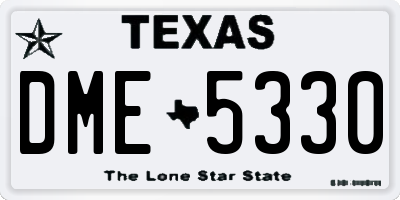 TX license plate DME5330
