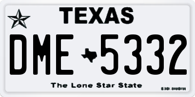 TX license plate DME5332