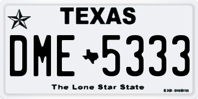 TX license plate DME5333
