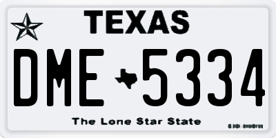 TX license plate DME5334