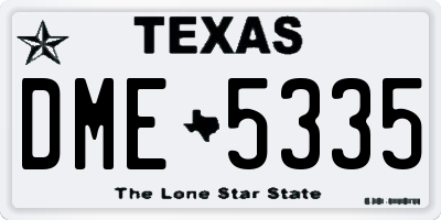 TX license plate DME5335