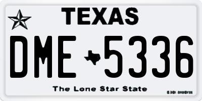 TX license plate DME5336