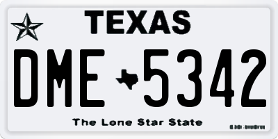 TX license plate DME5342