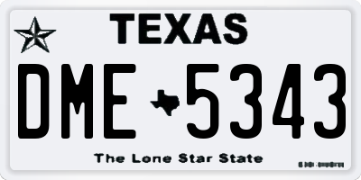 TX license plate DME5343