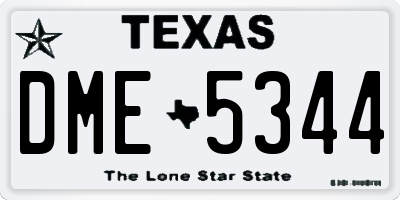 TX license plate DME5344