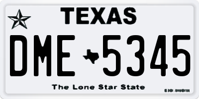 TX license plate DME5345