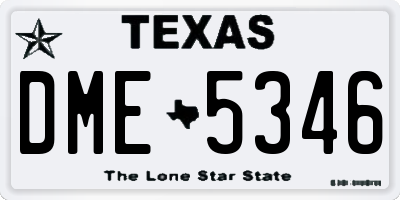 TX license plate DME5346