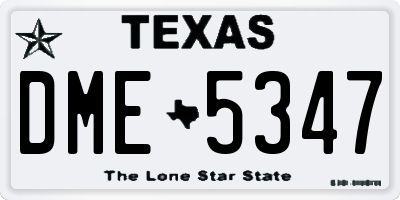 TX license plate DME5347