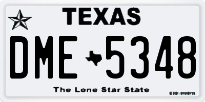 TX license plate DME5348