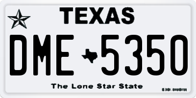 TX license plate DME5350