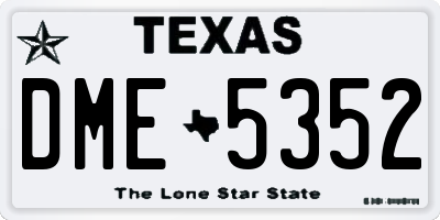 TX license plate DME5352