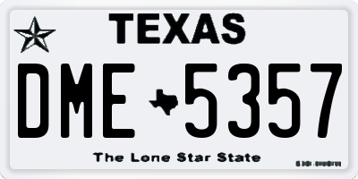 TX license plate DME5357