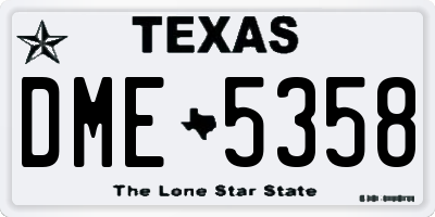 TX license plate DME5358