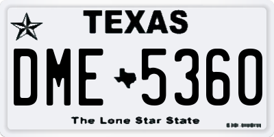 TX license plate DME5360