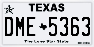 TX license plate DME5363