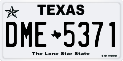TX license plate DME5371
