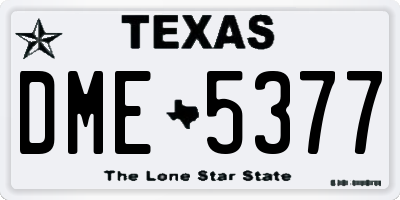 TX license plate DME5377