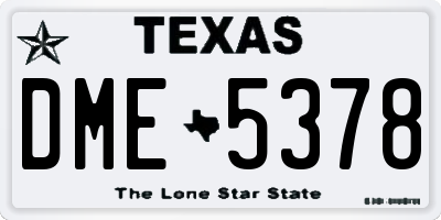 TX license plate DME5378