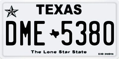 TX license plate DME5380