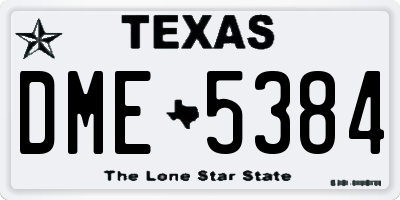 TX license plate DME5384