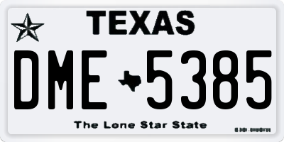 TX license plate DME5385
