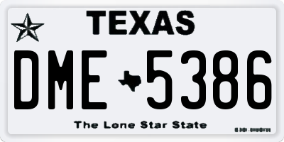 TX license plate DME5386