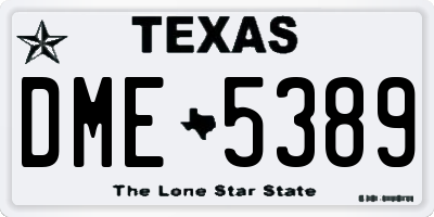 TX license plate DME5389