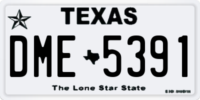 TX license plate DME5391