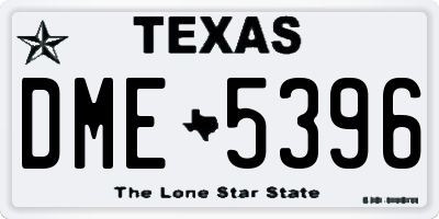 TX license plate DME5396