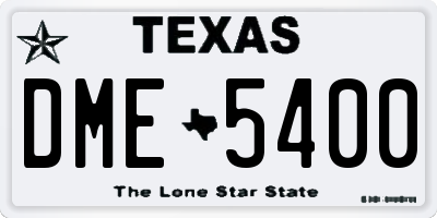 TX license plate DME5400