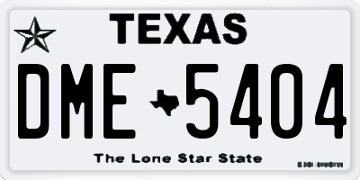 TX license plate DME5404