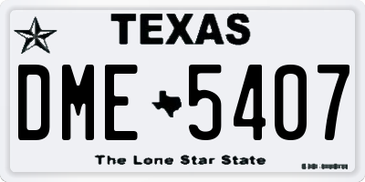TX license plate DME5407