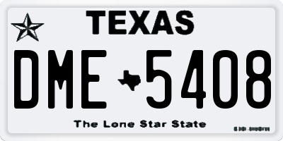 TX license plate DME5408