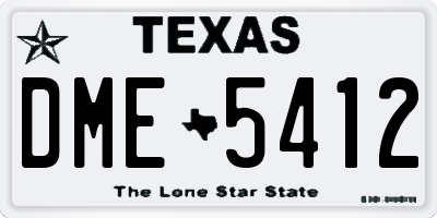 TX license plate DME5412
