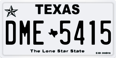 TX license plate DME5415
