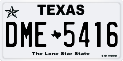 TX license plate DME5416