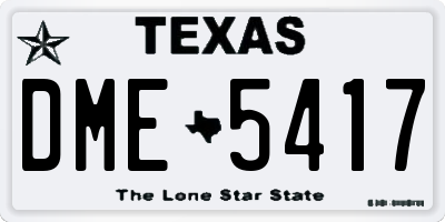 TX license plate DME5417