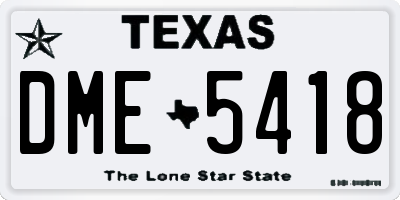 TX license plate DME5418